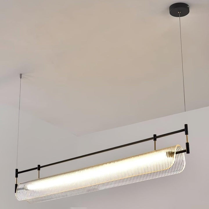 Sleek LED Linear Strip Chandelier
