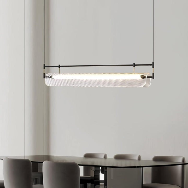Sleek LED Linear Strip Chandelier