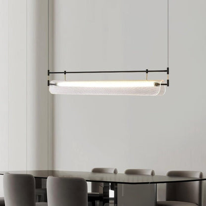 Sleek LED Linear Strip Chandelier
