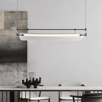 Sleek LED Linear Strip Chandelier
