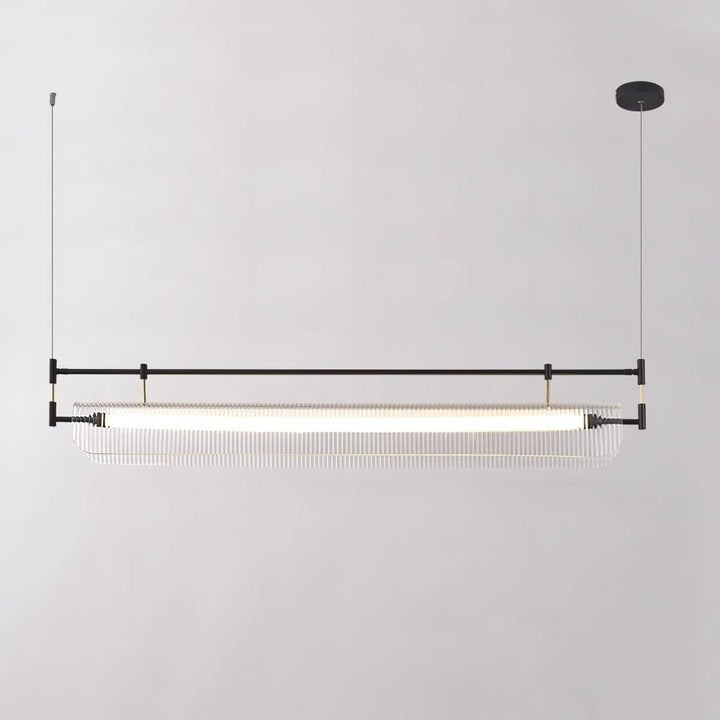 Sleek LED Linear Strip Chandelier