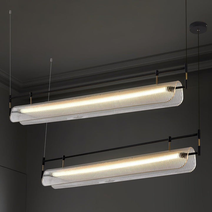 Sleek LED Linear Strip Chandelier
