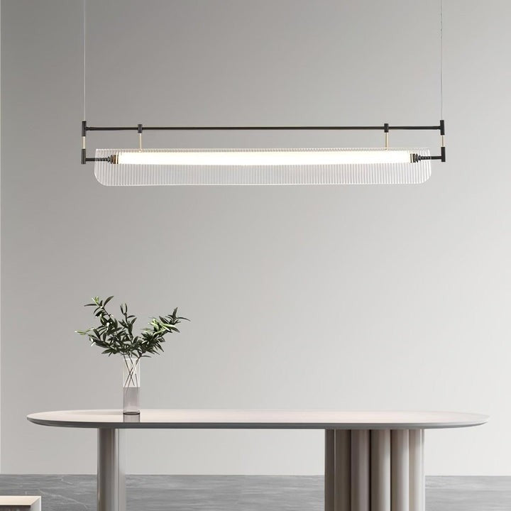 Sleek LED Linear Strip Chandelier