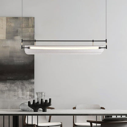 Sleek LED Linear Strip Chandelier