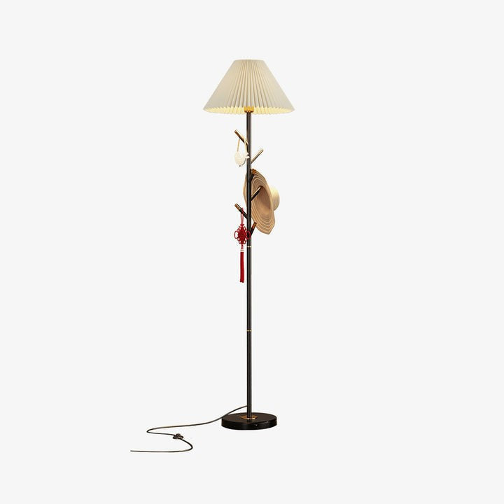 Slim Metal and Marble Base Floor Lamp