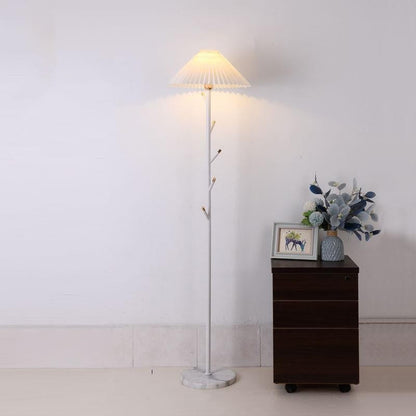 Slim Metal and Marble Base Floor Lamp
