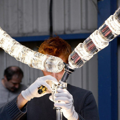 Snake-Inspired Crescent LED Chandelier - Style A