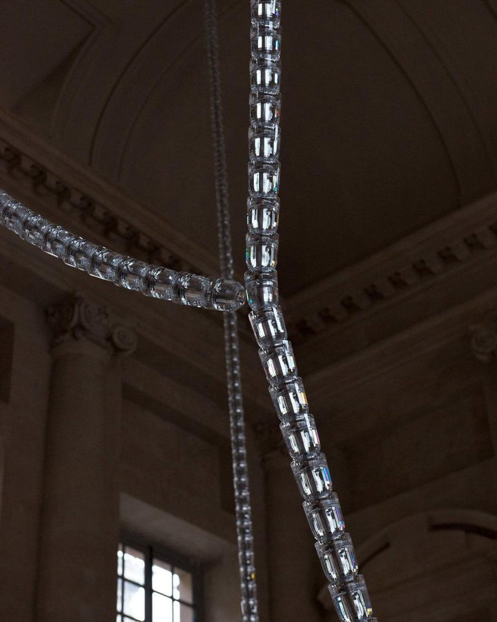 Snake-Inspired Crescent LED Chandelier - Style A
