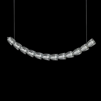 Snake-Inspired Crescent LED Chandelier - Style A