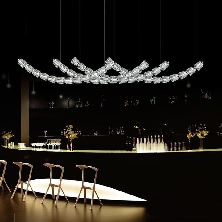 Snake-Inspired Crescent LED Chandelier - Style A