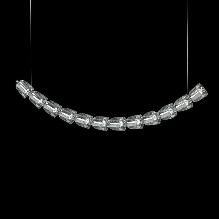 Snake-Inspired Crescent LED Chandelier - Style A