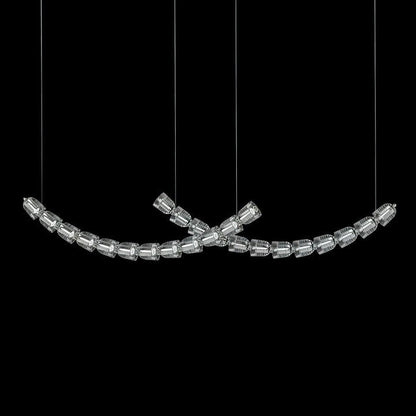 Snake-Inspired Crescent LED Chandelier - Style A