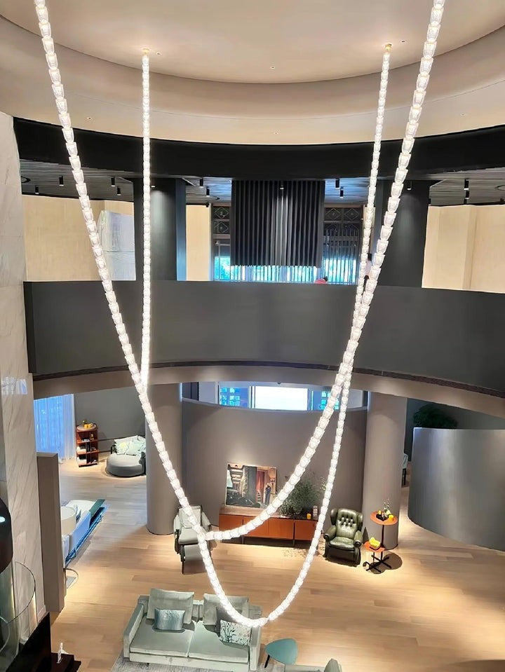 Snake-Inspired Crescent LED Chandelier - Style A