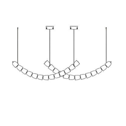 Snake-Inspired Crescent LED Chandelier - Style A