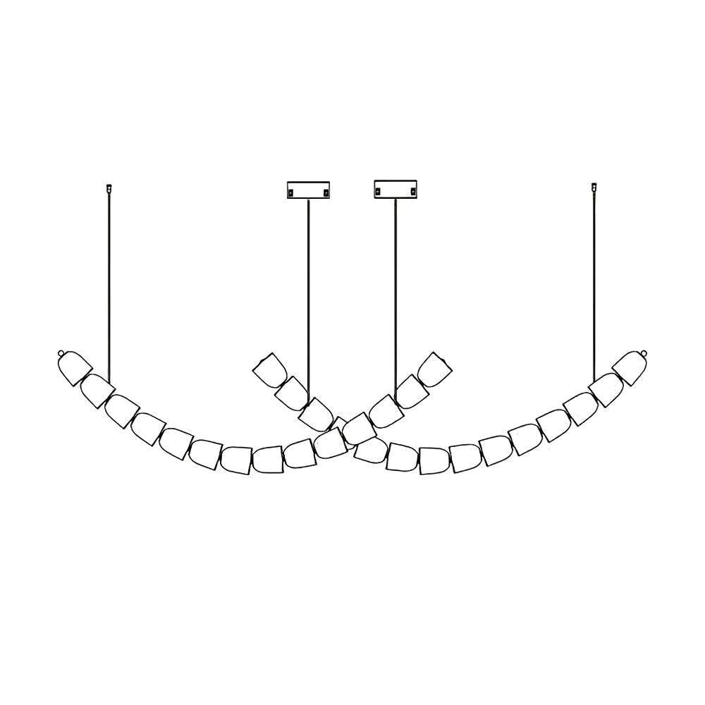 Snake-Inspired Crescent LED Chandelier - Style A