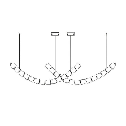 Snake-Inspired Crescent LED Chandelier - Style A