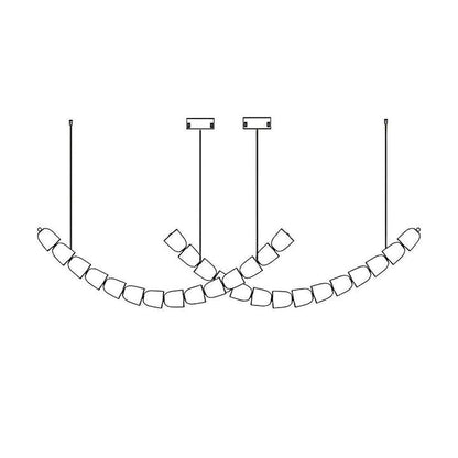 Snake-Inspired Crescent LED Chandelier - Style A