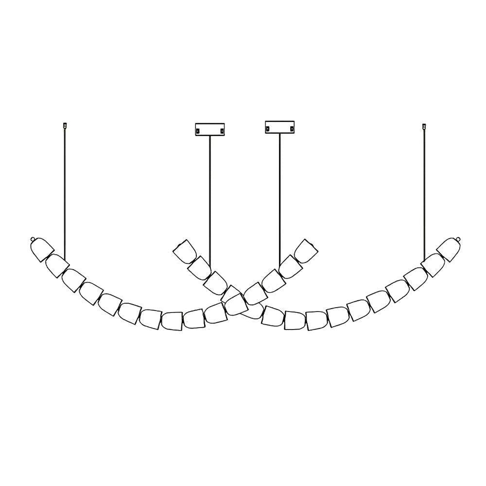 Snake-Inspired Crescent LED Chandelier - Style A