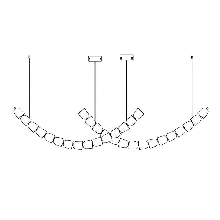 Snake-Inspired Crescent LED Chandelier - Style A