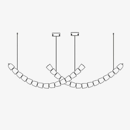 Snake-Inspired Crescent LED Chandelier - Style A