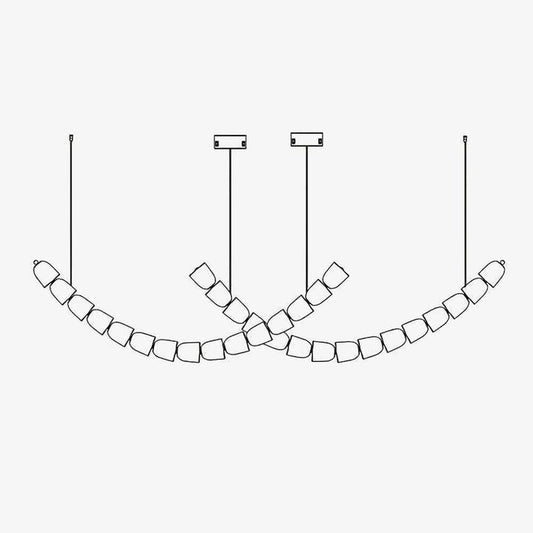 Snake-Inspired Crescent LED Chandelier - Style A