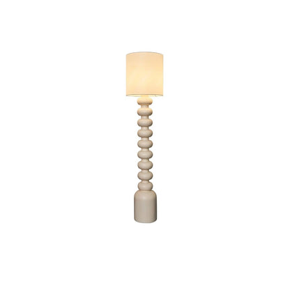 Speckled Bubble Base Floor Lamp with White Drum Shade