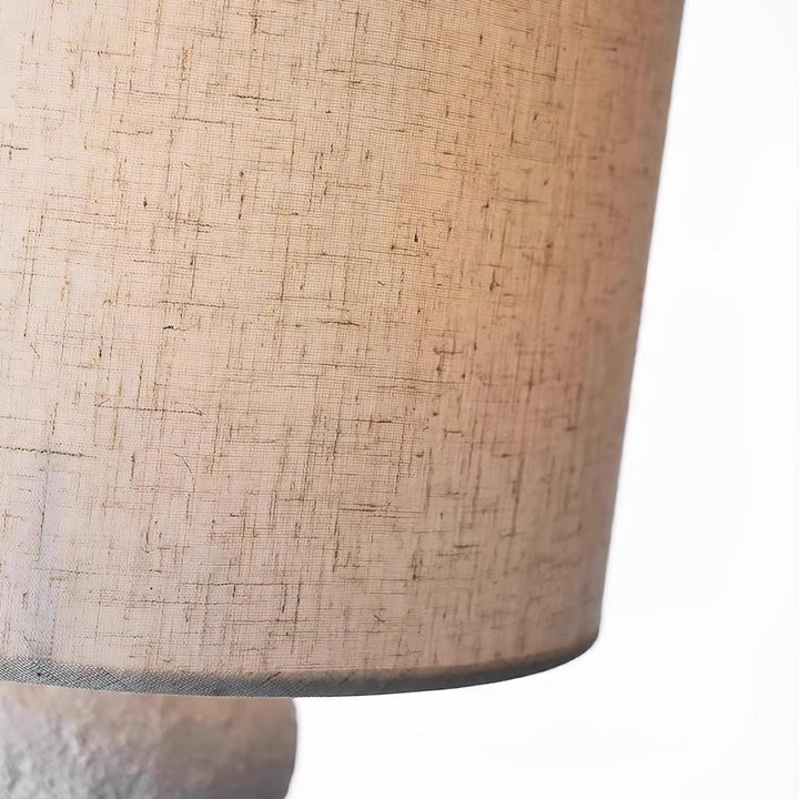 Speckled Bubble Base Floor Lamp with White Drum Shade