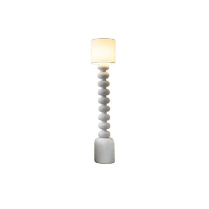 Speckled Bubble Base Floor Lamp with White Drum Shade