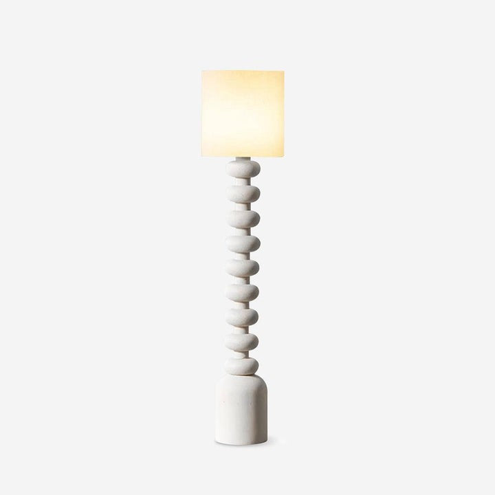 Speckled Bubble Base Floor Lamp with White Drum Shade