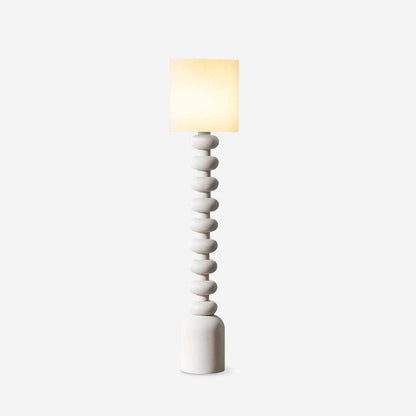 Speckled Bubble Base Floor Lamp with White Drum Shade