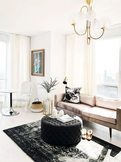 Swan-Neck Metal & Glass Globe Chandelier