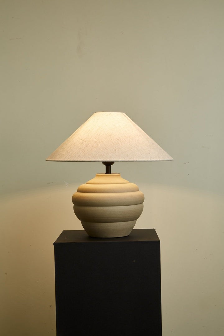 Textured Ceramic Ripple Table Lamp