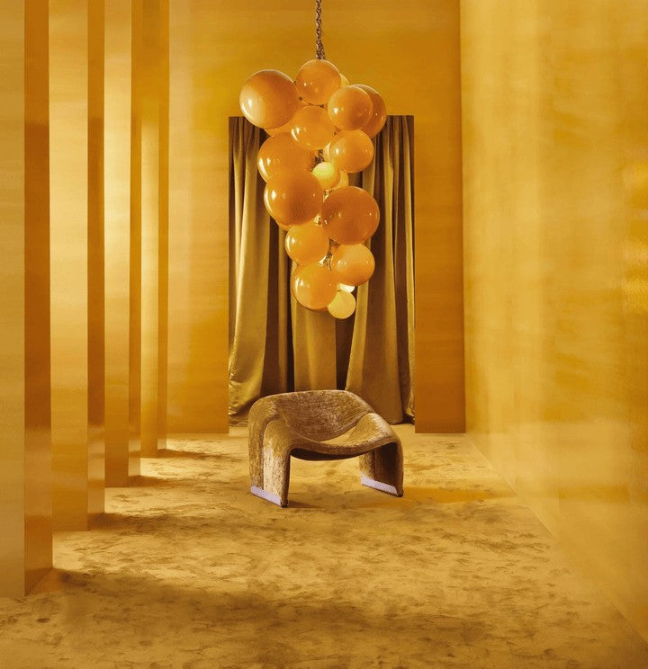 Tiered Handblown Glass Orb Cascade Chandelier
