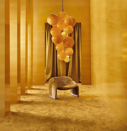 Tiered Handblown Glass Orb Cascade Chandelier