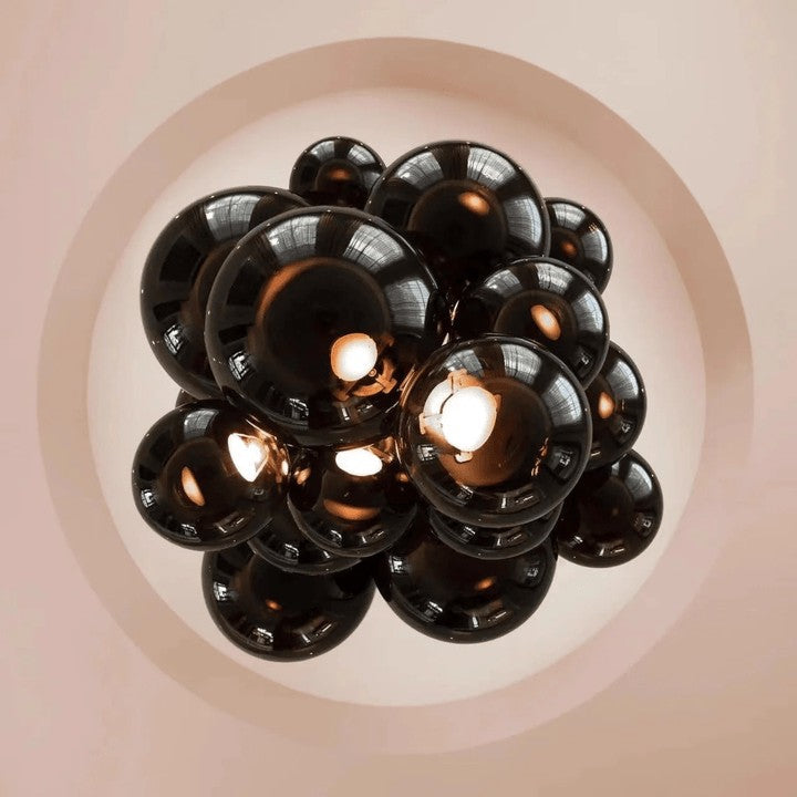 Tiered Handblown Glass Orb Cascade Chandelier