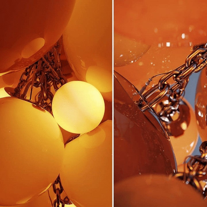 Tiered Handblown Glass Orb Cascade Chandelier