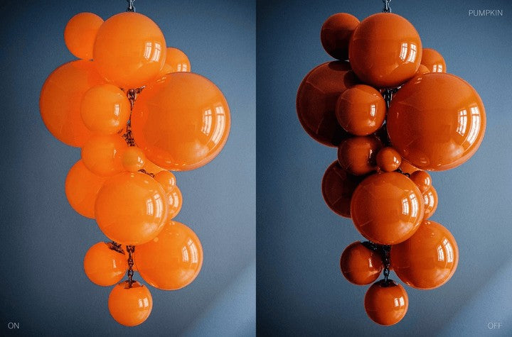 Tiered Handblown Glass Orb Cascade Chandelier
