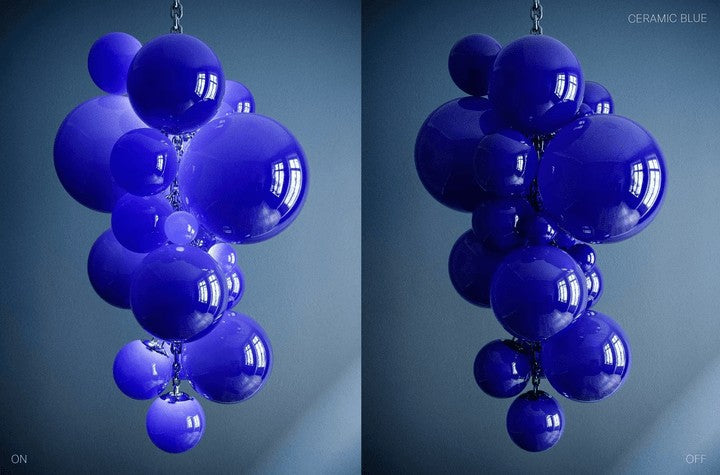 Tiered Handblown Glass Orb Cascade Chandelier