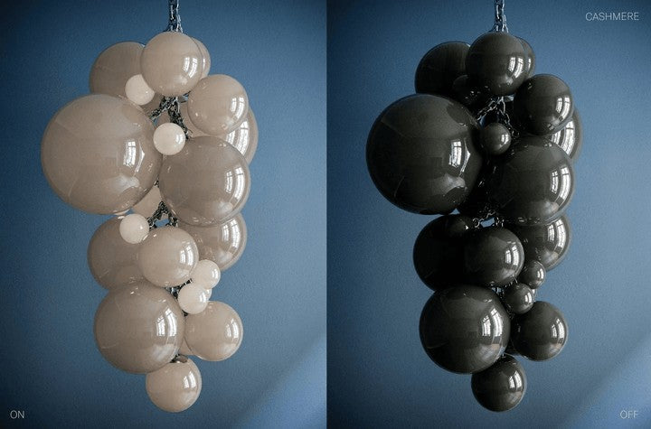 Tiered Handblown Glass Orb Cascade Chandelier