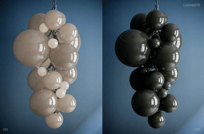 Tiered Handblown Glass Orb Cascade Chandelier
