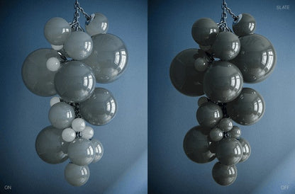 Tiered Handblown Glass Orb Cascade Chandelier