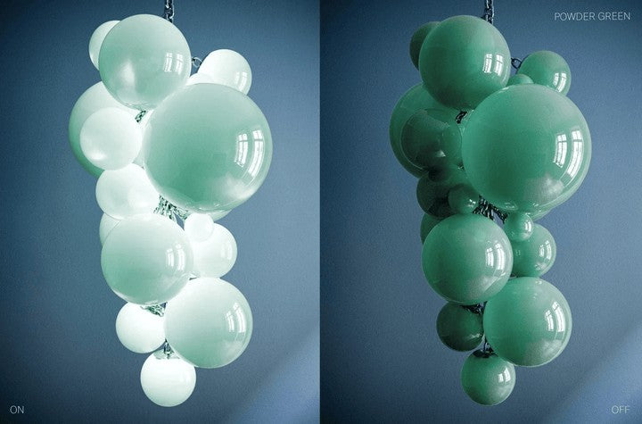 Tiered Handblown Glass Orb Cascade Chandelier
