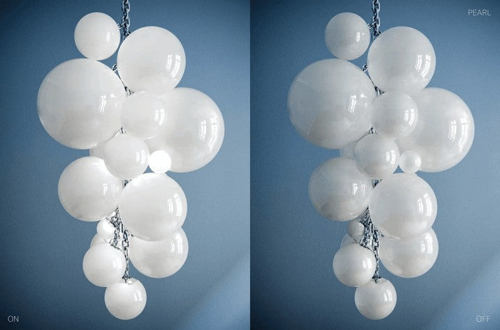 Tiered Handblown Glass Orb Cascade Chandelier