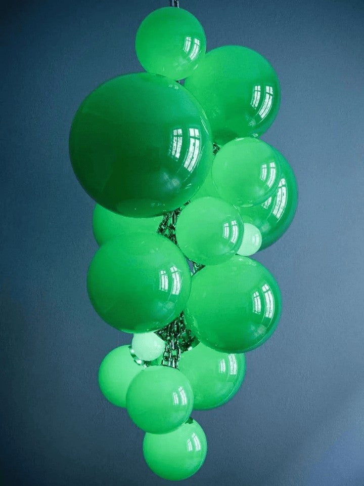 Tiered Handblown Glass Orb Cascade Chandelier