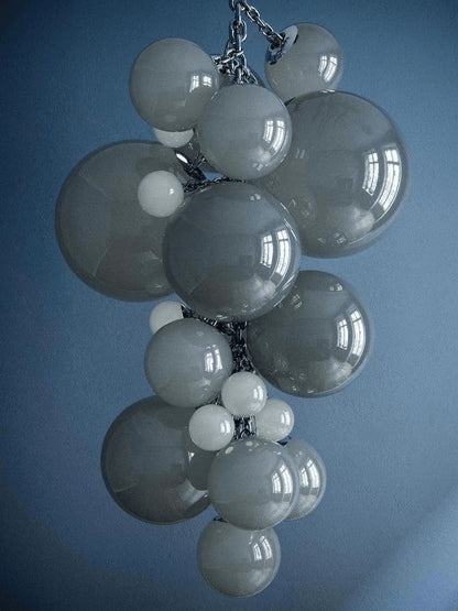 Tiered Handblown Glass Orb Cascade Chandelier