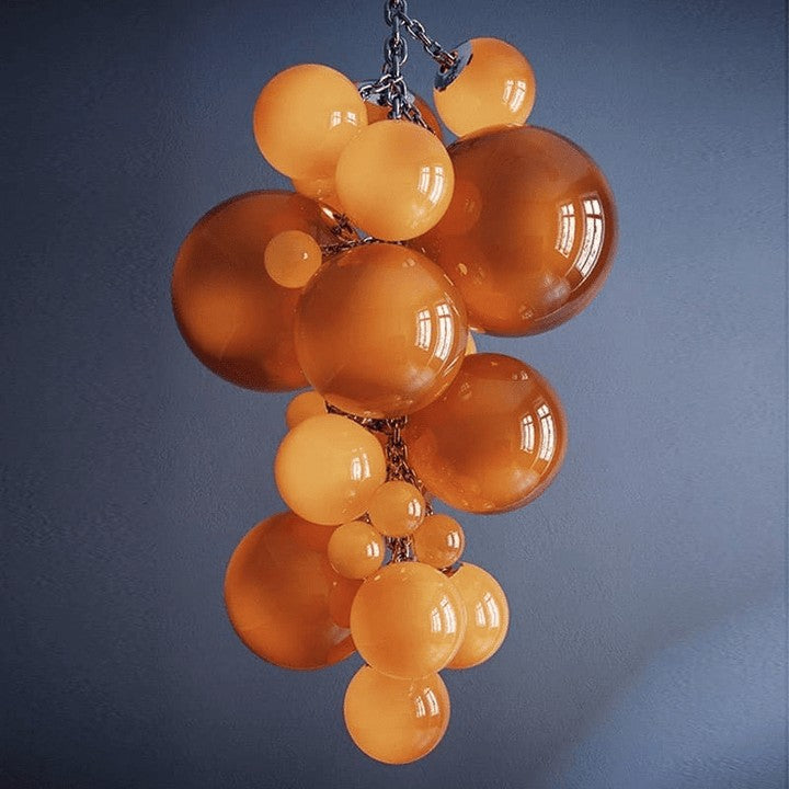 Tiered Handblown Glass Orb Cascade Chandelier