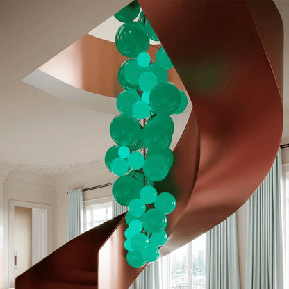 Tiered Handblown Glass Orb Cascade Chandelier