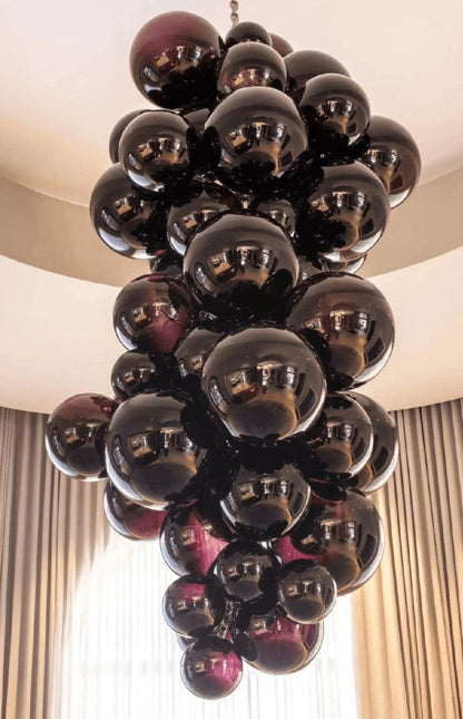 Tiered Handblown Glass Orb Cascade Chandelier
