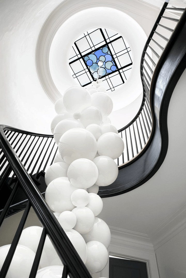Tiered Handblown Glass Orb Cascade Chandelier