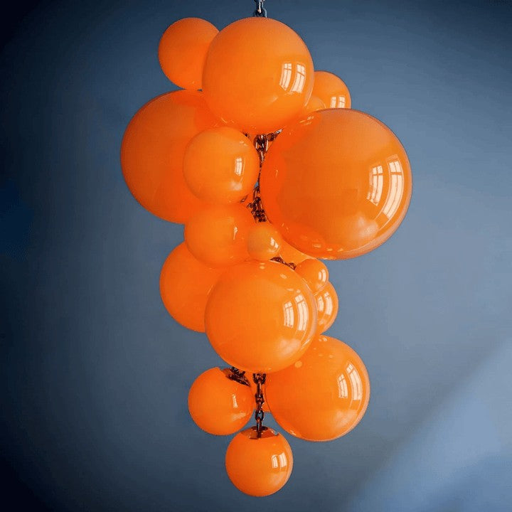 Tiered Handblown Glass Orb Cascade Chandelier